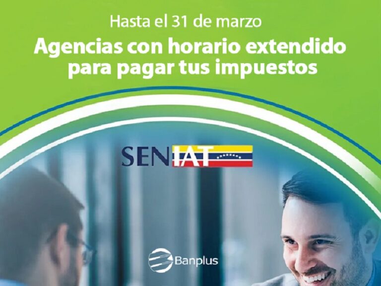 Banplus extiende horarios para que clientes y no clientes se pongan al día con el SENIAT - FOTO