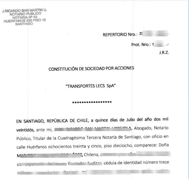 Imagen del texto Método Tradicional o empresa en un día. Ejemplo de una escritura de empresa.