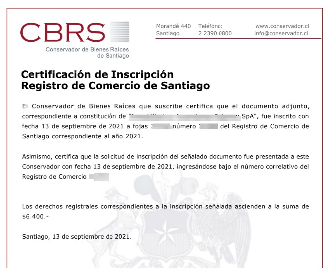 Imagen del texto Método Tradicional o Empresa en un día. Es el Registro en el Conservador de Bienes Raíces.